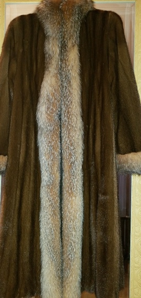 Flemington Furs Jackets & Blazers - Mink with fox trim full length coat.